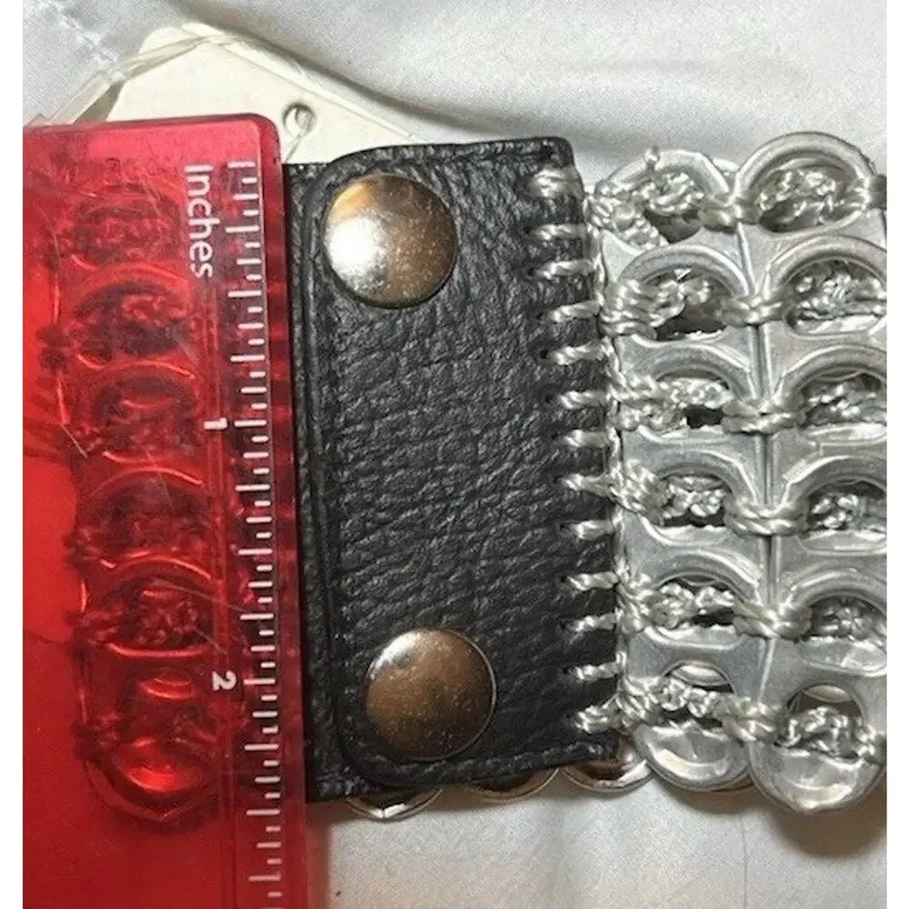 New-Escama Studio - Cuff Bracelet- Handmade Recycled Pull Tabs -2.5 In X 7 In - Picture 3 of 5